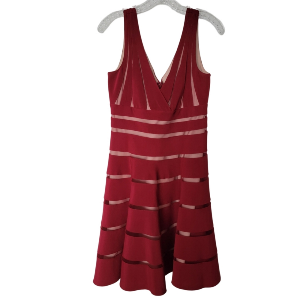 Js Collection Holiday Party Elegant Red Sleeveless Dress Size 8